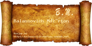 Balassovich Márton névjegykártya